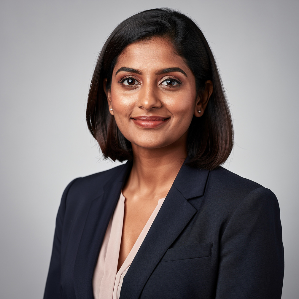 Portrait of a British Asian female television producer in her thirties